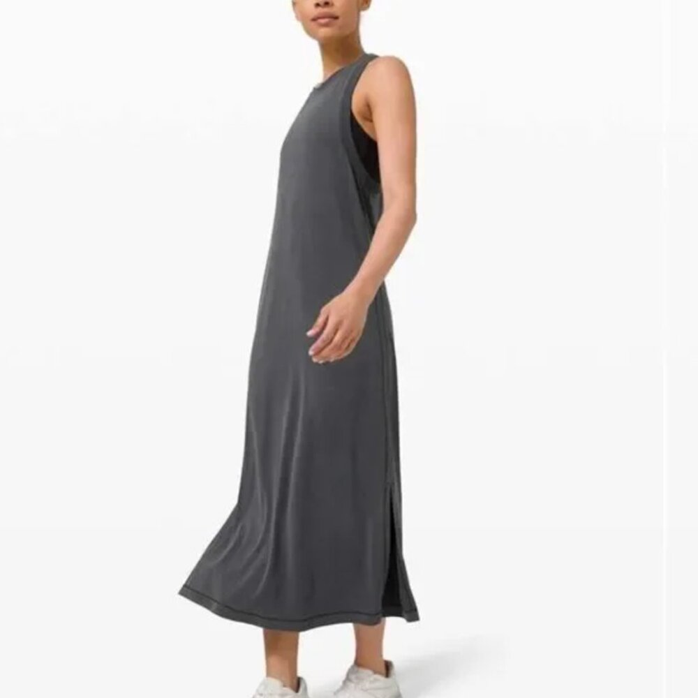 LULULEMON Ease of it All Midi Dress NWT Gray Size 4